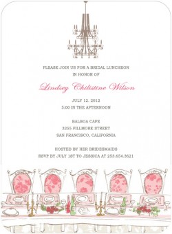 Chandelier And Table Bridal Shower Invitation Cards HPB122 [HPB122]