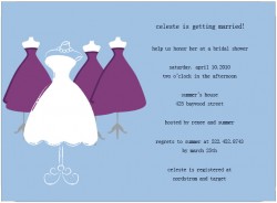 Original Design Wedding Gown Bridal Shower Invitations HPB161 [HPB161]