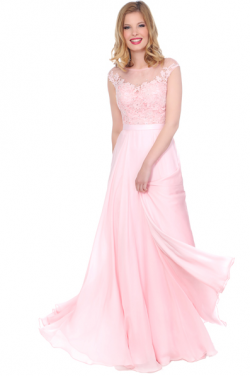 US$163.99 2016 Appliques Scoop Chiffon Pink Floor Length Ruched A-line Sleeveless