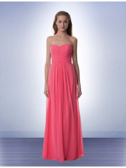 US$137.99 2015 Floor Length Pink Sweetheart Chiffon Ruched Sleeveless