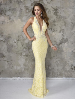 US$159.99 2016 White Yellow Sheath Straps Sleeveless Appliques Open Back Lace Floor Length