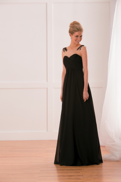 US$142.99 2015 Zipper Up Black Scoop Chiffon Sleeveless Floor Length