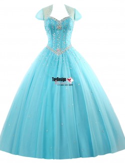 Wholesale 2017 Sweet 15 Dress Long Strapless Quinceanera Dresses Tulle Sweetheart Formal Prom Pa ...