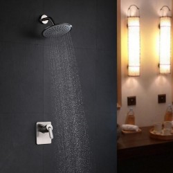 Contemporary Nickel Brushed Rain Shower Faucet At FaucetsDeal.com