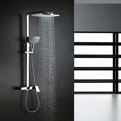 Contemporary Waterfall Rain Shower Handshower Included Brass Chrome Shower Faucet At FaucetsDeal.com