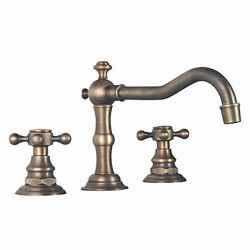 Antique Brass Finish Widespread Bathroom Sink Faucet– FaucetSuperDeal.com