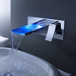 Color Changing LED Waterfall Bathroom Sink Faucet (Wall Mount) – FaucetSuperDeal.com