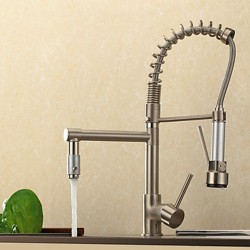 Contemporary High-Pressure Nickle Brushed Kitchen Faucet – FaucetSuperDeal.com