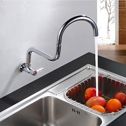 Chrome Contemporary One Hole Single Handle Kitchen Faucet – Faucetsmall.com