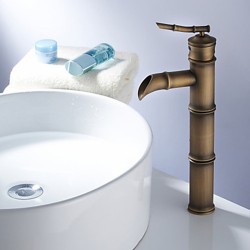 Antique Brass Finish Bathroom Sink Faucet – Bamboo Shape Design – Faucetsmall.com