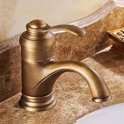 Antique Inspired Traditional Bathroom Sink Faucet – Antique Brass Finish – Faucetsma ...
