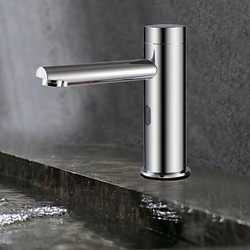 Brass Contemporary Sensor Bathroom Sink Faucet (Chrome Finish) – FaucetSuperDeal.com