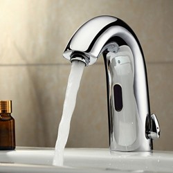 Chrome Bathroom Sink Faucet with Automatic Sensor (Hot and Cold) – FaucetSuperDeal.com