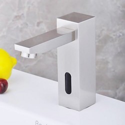 Nickel Brushed Bathroom Sink Faucet with Hydropower Automatic Sensor (Cold) – FaucetSuperD ...