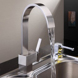 Nickel Brushed Finish Brass Kitchen Faucet At FaucetsDeal.com