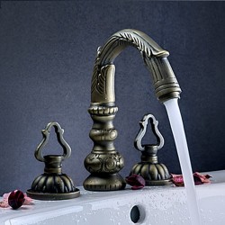 Luxury Widespread Bathroom Sink Faucet (Antique Brass Finish)– FaucetSuperDeal.com