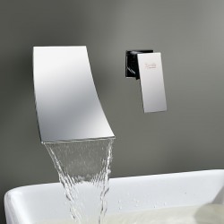 Waterfall Widespread Contemporary Bathroom Sink Faucet At FaucetsDeal.com