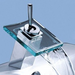 Best Selling Single Handle Mount Glass Waterfall Cold and Hot Bath Sink Faucet – FaucetSuperDeal.com