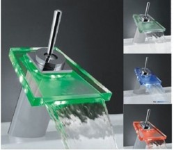 Best Selling Single Handle Mount LED Glass Waterfall Bathroom Sink Faucet – FaucetSuperDeal.com