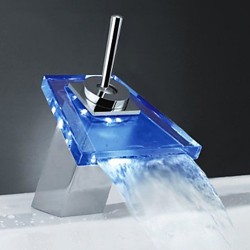 Color Changing LED Waterfall Bathroom Sink Faucet – FaucetSuperDeal.com