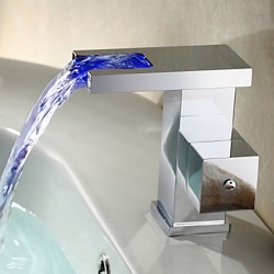 Contemporary Waterfall Color Changing LED Bathroom Sink Faucet – Faucetsmall.com