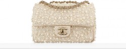 flap bag, goatskin, imitation pearls & gold-tone metal-ivory – CHANEL