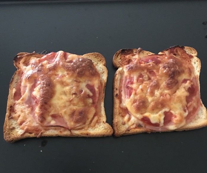 Homemade Pizza bread with ham & cheese