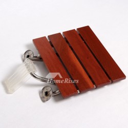 Seat For Shower Wall Mounted Folding Brown Wooden