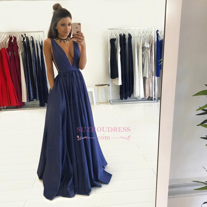 Floor Length Sleeveless Long Evening Gowns Formal 2017 Gorgeous V-Neck Prom Dress BA4950_Dresses ...