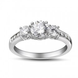 Round Cut White Sapphire 925 Sterling Silver Women’s Engagement Ring