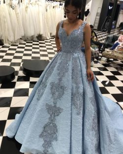 Elegante Blaues Abendkleid Spitze Abendkleider Lang Günstig Online Kaufen