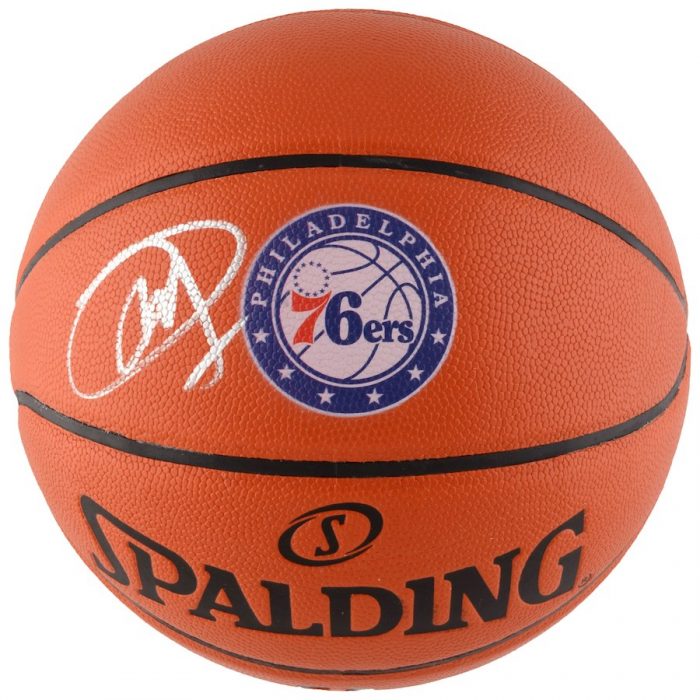 Autographed Philadelphia 76ers Joel Embiid Fanatics Authentic Spalding Logo Basketball