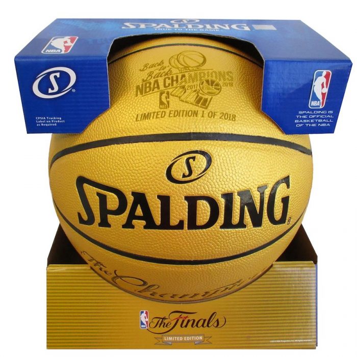 Golden State Warriors Fanatics Authentic 2018 NBA Finals Champions Spalding Gold Laser Engraved  ...