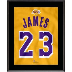 Los Angeles Lakers LeBron James Fanatics Authentic 10.5″ x 13″ Gold 2018-19 Jersey S ...