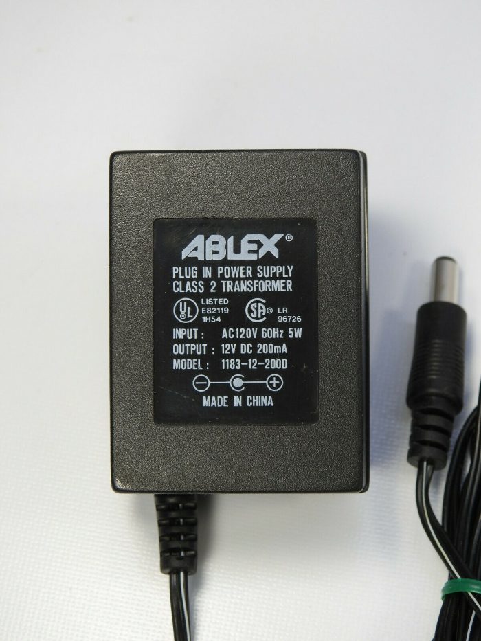 New 12V 200mA ABLEX 1183-12-200D Class 2 Transformer Power Supply Ac Adapter