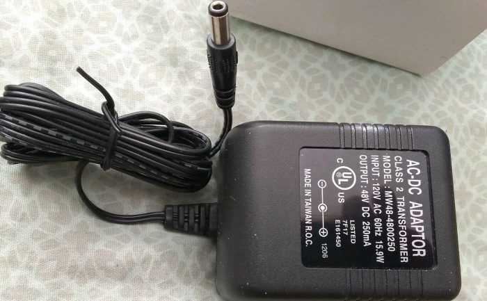 New 48V 250mA MW48-4800250 Class 2 Transformer Power Supply Ac Adapter