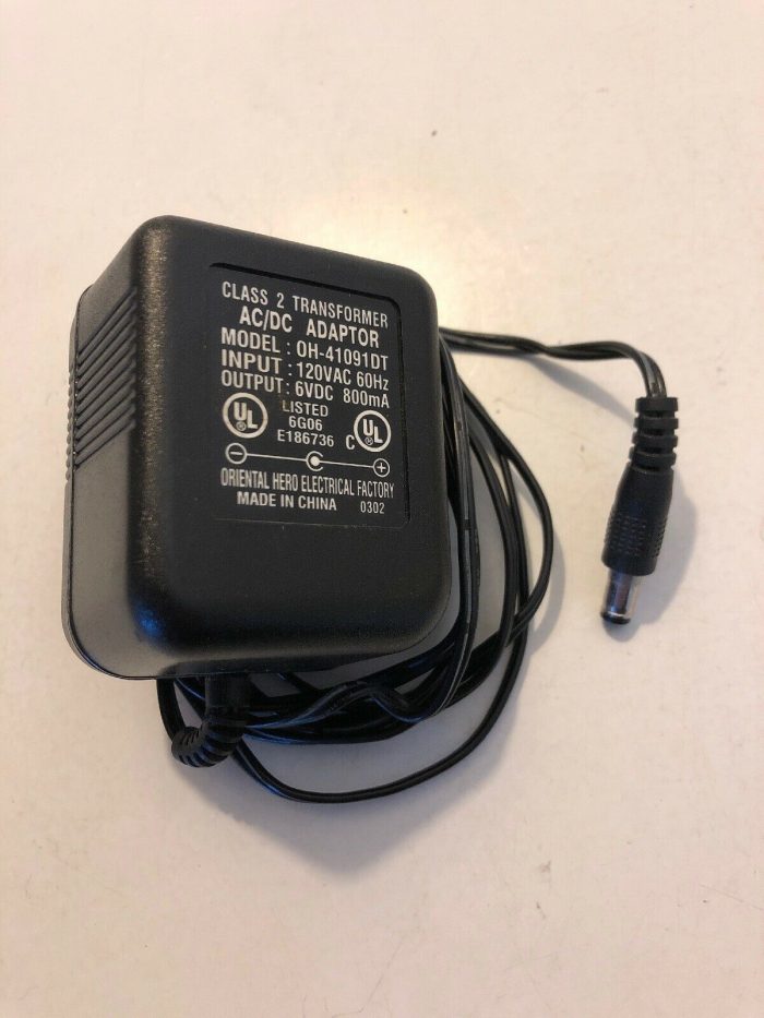 New 6V 800mA OH-41091DT Class 2 Transformer Ac Adapter