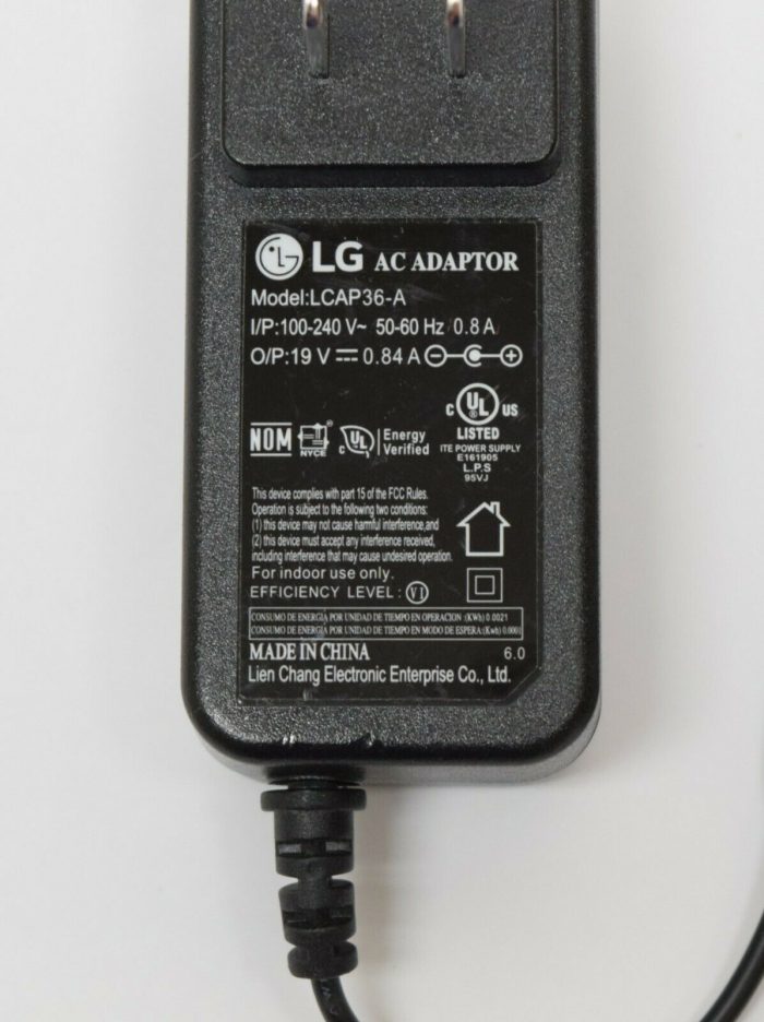 New LG LCAP36-A 19V 0.84A AC Adaptor LCAP36-A Power Supply