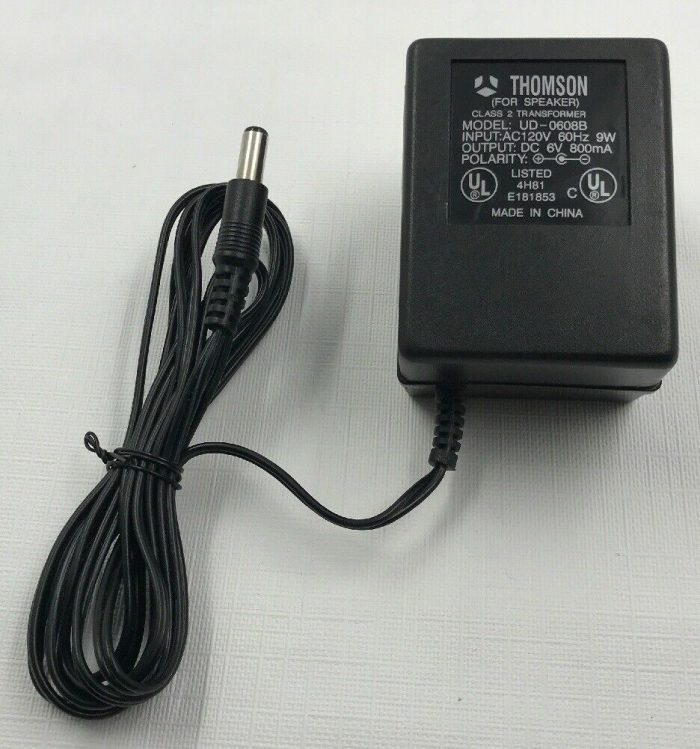 NEW Thomson UD-0608B DC 6V 800mA Power Supply Adapter for Speaker