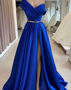Fashion Abendkleider Lang Royal Blue | Schlichte Abendmoden Online