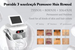 Diode Laser 3 in 1 (Diode Laser+Alexandrite+Ndyag Qswitch) Hair Removal Machine