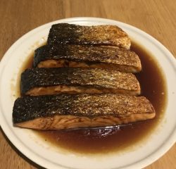 Salmon with teriyaki sauce