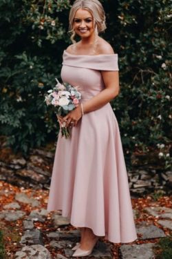 Brautjungfer Kleid Altrosa Lang | Kurzes Brautjungfernkleid