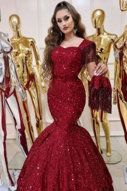 Abiballkleider Lang Glitzer | Extravagante Abendkleider Rot