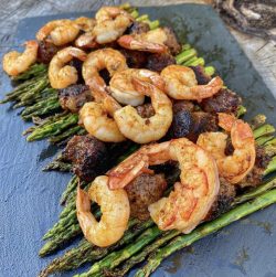 Grilled prawns with asparagus 😋🤤