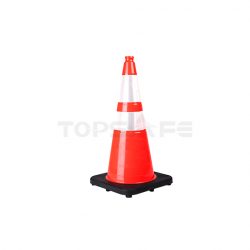 MUTCD 7lbs 28″ Black Base PVC Traffic Cones