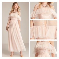 Pink Off Shoulder Prom Dresses Online