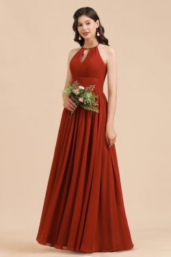 Schöne Brautjungfernkleider Lang Rot | Hochzeitspartykleider Günstig