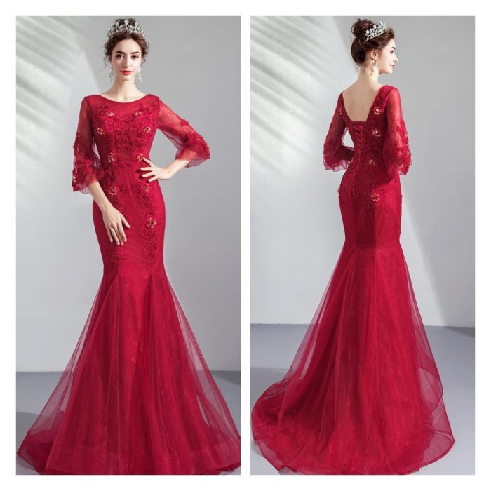 Red Mermaid Dresses Long Formal Gowns