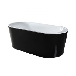 Stentor Outside Black Pure Acrylic Oval Center Drain freestanding Bathtub